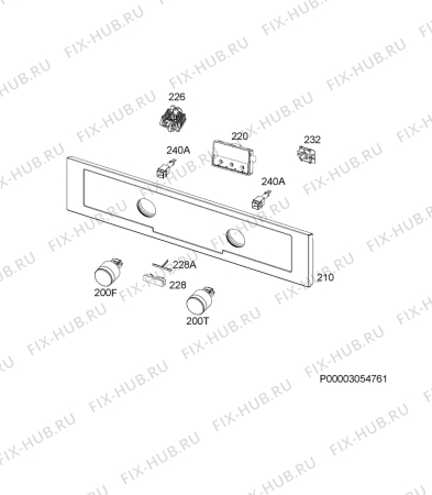 Взрыв-схема плиты (духовки) Electrolux EOC5410AOX - Схема узла Command panel 037