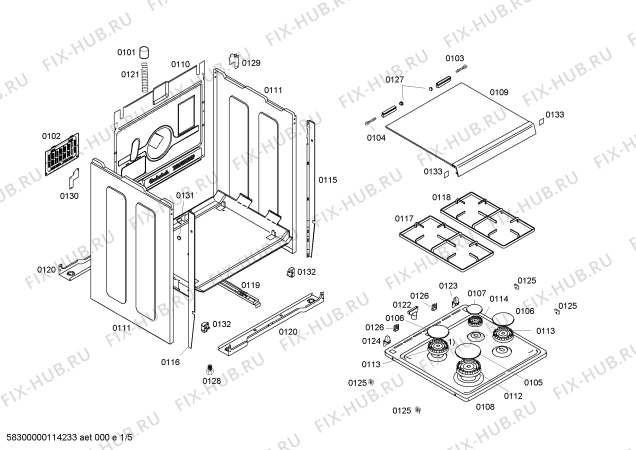 Схема №3 HSV443050N с изображением Панель управления для плиты (духовки) Bosch 00447229
