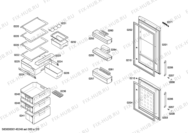 Схема №1 KGS36A30 с изображением Инструкция по эксплуатации для холодильника Bosch 00564141