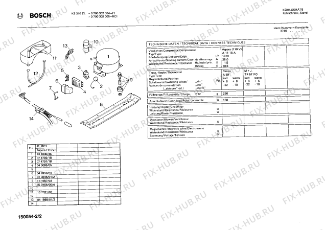 Взрыв-схема холодильника Bosch 0700302005 KS310ZL - Схема узла 02