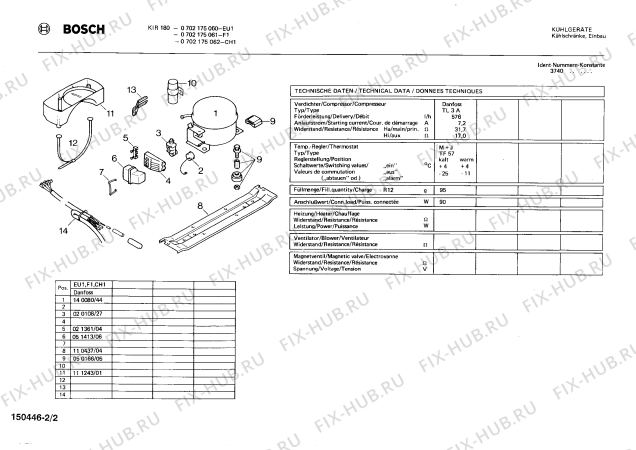 Взрыв-схема холодильника Bosch 0702175061 KIR180 - Схема узла 02