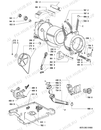 Взрыв-схема стиральной машины Ikea WHM 142 W 800 488 71 - Схема узла