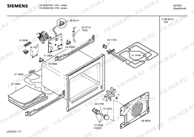 Схема №2 HL56024 Siemens с изображением Инструкция по эксплуатации для духового шкафа Siemens 00583410