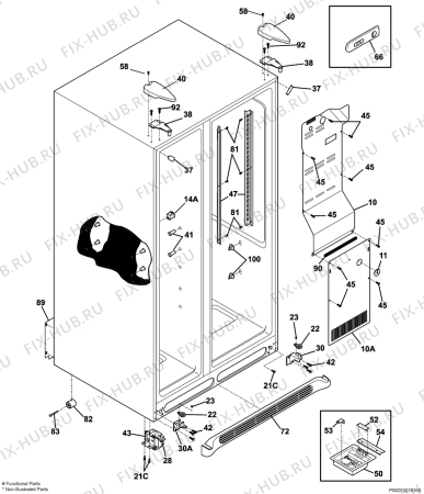 Взрыв-схема холодильника Frigidaire GLVC25V7DB1 - Схема узла Housing 001