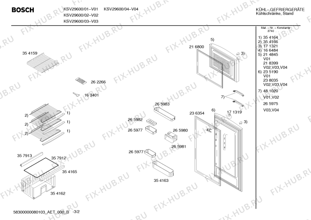 Взрыв-схема холодильника Bosch KSV29600 - Схема узла 02