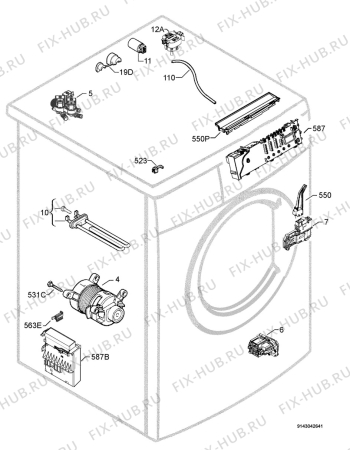 Взрыв-схема стиральной машины Privileg 966393_20990 - Схема узла Electrical equipment 268