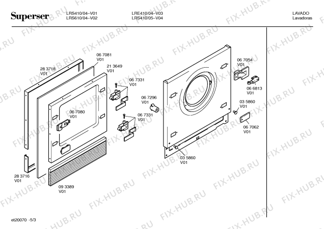 Схема №1 LRS410 с изображением Панель для стиралки Bosch 00232430