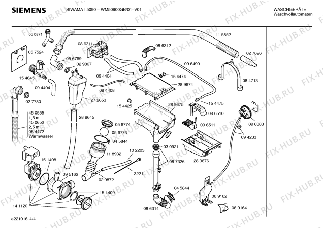 Схема №3 WM50900IL SIWAMAT 5090 с изображением Вкладыш в панель для стиральной машины Siemens 00096622
