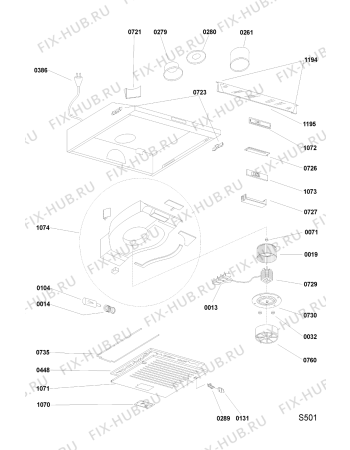 Схема №1 ADU 60 S с изображением Фиксатор для вытяжки Whirlpool 481240418571