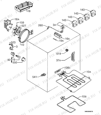 Взрыв-схема плиты (духовки) Privileg 079329_8512 - Схема узла Electrical equipment 268