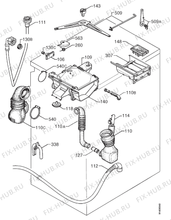 Взрыв-схема стиральной машины Zanussi FL573CN - Схема узла Hydraulic System 272