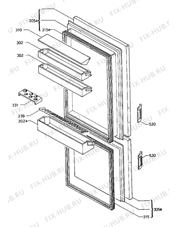 Взрыв-схема холодильника Castor CM320C - Схема узла Refrigerator door