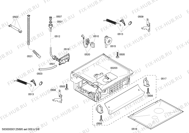 Взрыв-схема посудомоечной машины Siemens SE24E832TR - Схема узла 05