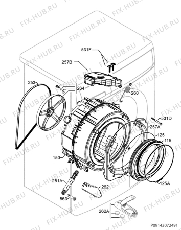 Взрыв-схема стиральной машины Zanussi ZWG5148P - Схема узла Functional parts 267