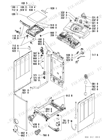 Схема №1 AWT 7125/1 с изображением Декоративная панель для стиралки Whirlpool 481245212182