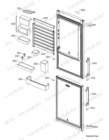 Взрыв-схема холодильника Electrolux EN3611MKX - Схема узла Door