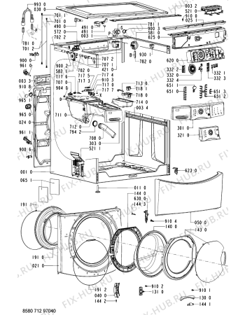 Схема №1 712 PB/SB с изображением Люк и обрамление для стиральной машины Whirlpool 481244011284