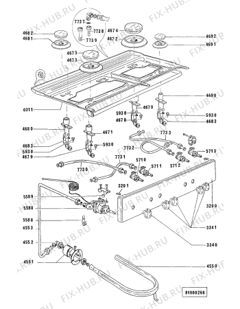 Схема №1 C 190 LA с изображением Пламярассекатель для плиты (духовки) Whirlpool 481990704887
