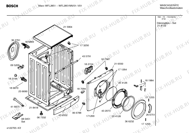 Схема №2 WFL2851NN Maxx WFL2851 с изображением Инструкция по установке и эксплуатации для стиральной машины Bosch 00591288