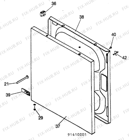 Взрыв-схема стиральной машины Electrolux WH2000 - Схема узла W30 Frontdoor G