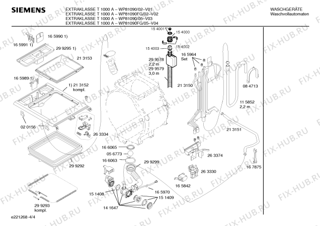 Схема №3 WP81090FG EXTRAKLASSE T1000A с изображением Инструкция по эксплуатации для стиралки Siemens 00520852