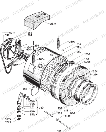 Взрыв-схема стиральной машины Electrolux WH1100D - Схема узла Functional parts 267