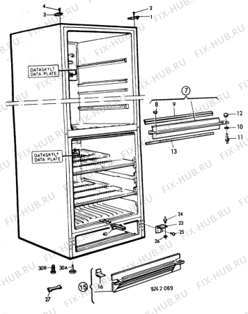 Взрыв-схема холодильника Privileg 014.693/6 - Схема узла C10 Cabinet