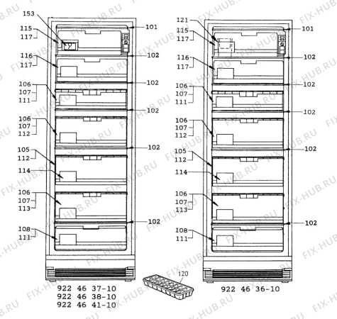 Взрыв-схема холодильника Electrolux EU3200C - Схема узла C10 Interior