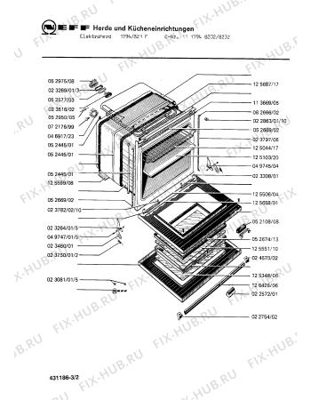 Взрыв-схема плиты (духовки) Neff 1117948202 1794/821F - Схема узла 02
