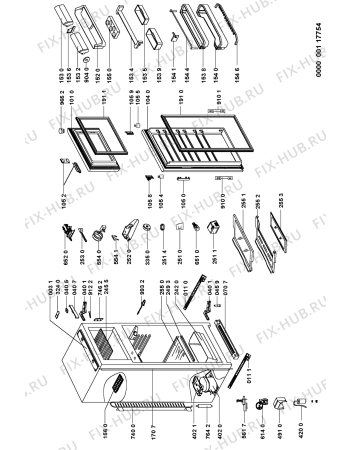 Схема №1 KDI 2800/A с изображением Дверца для холодильной камеры Whirlpool 481944268683