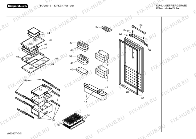 Схема №2 KIFKBN7 IKF249-5 с изображением Инструкция по эксплуатации для холодильника Bosch 00582544