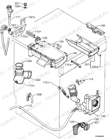 Взрыв-схема стиральной машины Rosenlew RTF3400 - Схема узла Hydraulic System 272