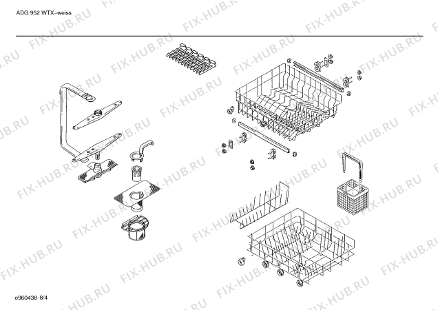 Взрыв-схема посудомоечной машины Whirlpool SR5WHA1 - Схема узла 04