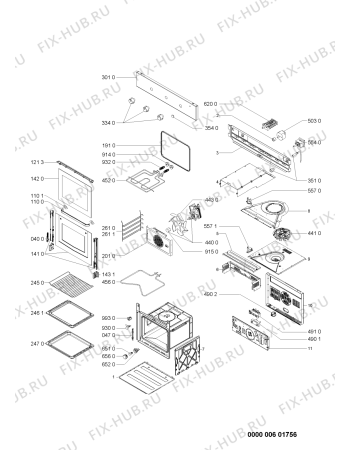 Схема №1 AKP 230/WH/02 с изображением Обшивка для плиты (духовки) Whirlpool 481245240327