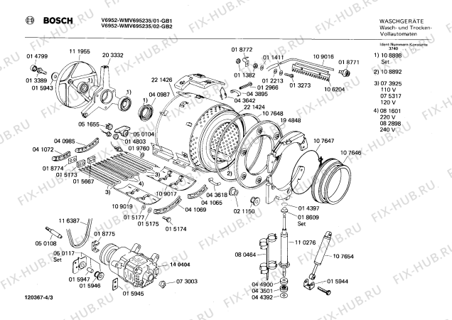 Схема №1 WMV695235 V6952 с изображением Панель управления для стиральной машины Bosch 00119733