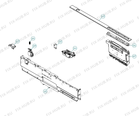 Взрыв-схема посудомоечной машины Asko D5253 XXL TH US   -SS (341038, DW70.3) - Схема узла 12