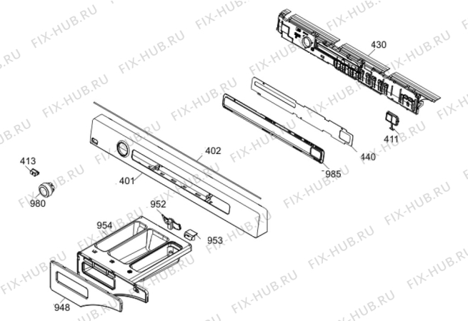 Взрыв-схема комплектующей Electrolux WASL3M103 AB 5 39 - Схема узла Command panel 037