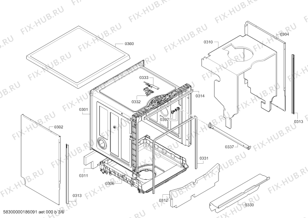 Схема №5 3VS500BP с изображением Панель управления для посудомойки Bosch 11006232