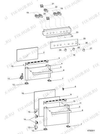 Взрыв-схема плиты (духовки) Hotpoint HD5V92KCBUK (F156623) - Схема узла
