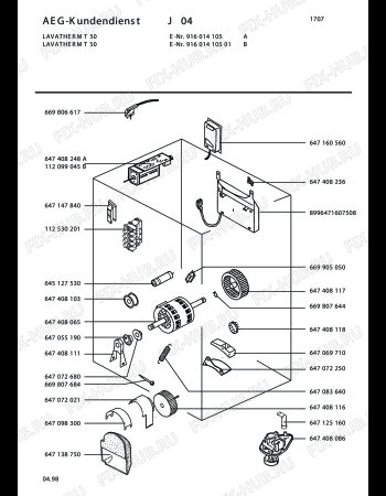 Взрыв-схема стиральной машины Aeg LTHTT50 - Схема узла Electrical equipment 268