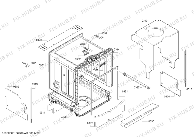 Взрыв-схема посудомоечной машины Bosch SMI50L05EU SilencePlus - Схема узла 03