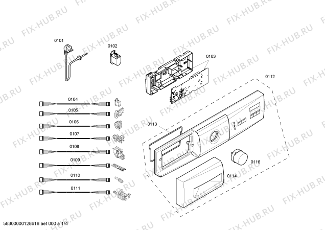 Схема №1 3TS955A с изображением Панель управления для стиралки Bosch 00661806