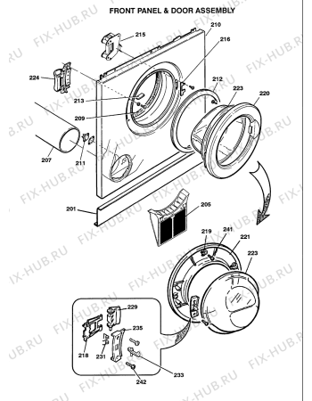 Взрыв-схема стиральной машины Whirlpool SLE50 (F031457) - Схема узла