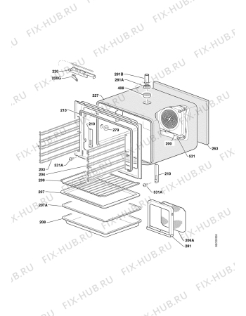 Взрыв-схема плиты (духовки) Therma BOK G.2 ZR CN - Схема узла Housing 001