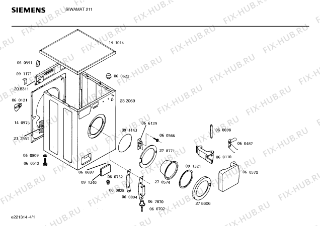 Схема №1 SIWAMAT211 с изображением Панель для стиралки Siemens 00278665