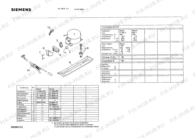 Взрыв-схема холодильника Siemens KU1818 - Схема узла 02