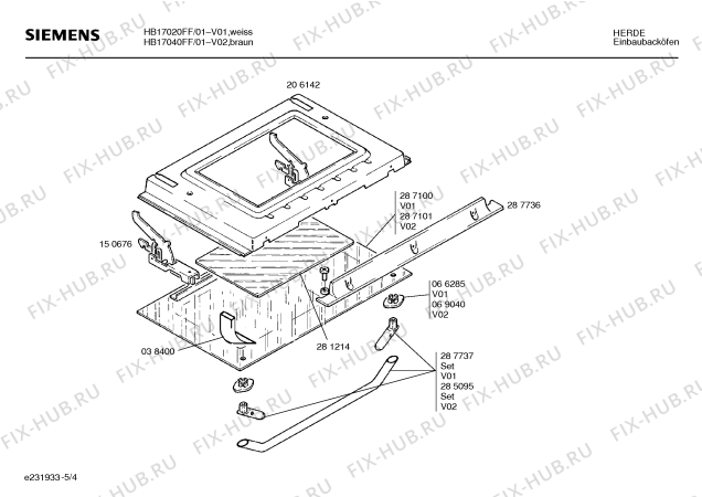 Схема №4 HB17040FF с изображением Панель для плиты (духовки) Siemens 00287099