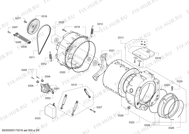 Схема №2 WM10P360GR IQ 500, MADE IN GERMANY, 9KG, VARIOPERFEKT с изображением Рама люка для стиральной машины Bosch 00748307
