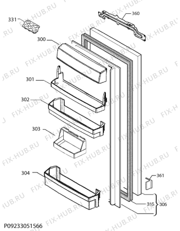 Взрыв-схема холодильника Aeg SKS8882EUR - Схема узла Door