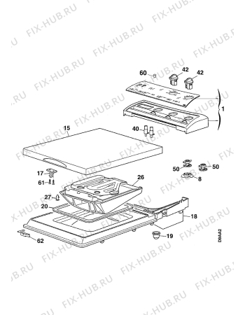 Взрыв-схема стиральной машины Electrolux EW524T - Схема узла Control panel and lid